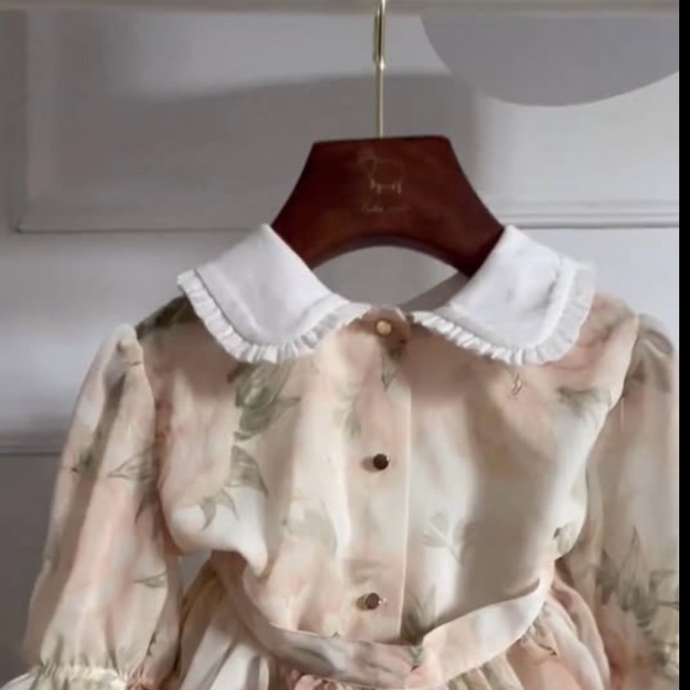 LRDMPETITS brand Floral Cream Kids Dress